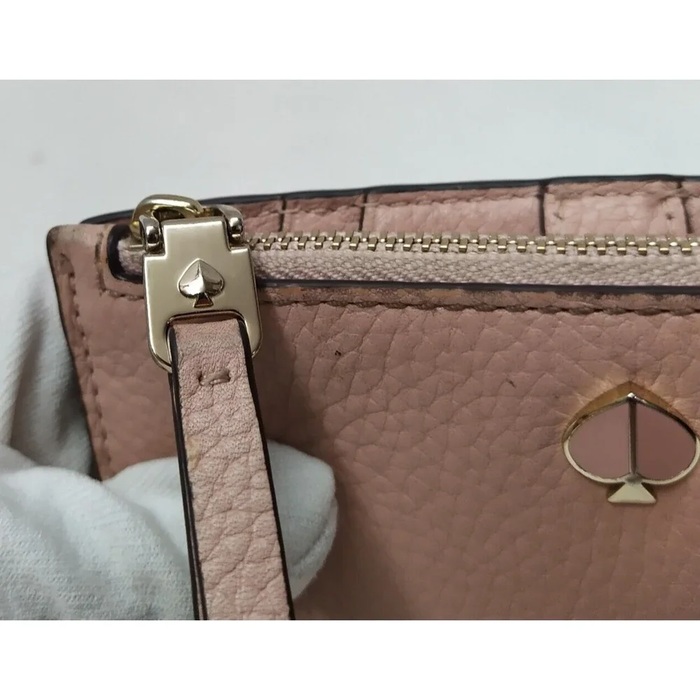 Kate Spade Pink Pebbled Leather Credit Card ID Window Bifold Wallet